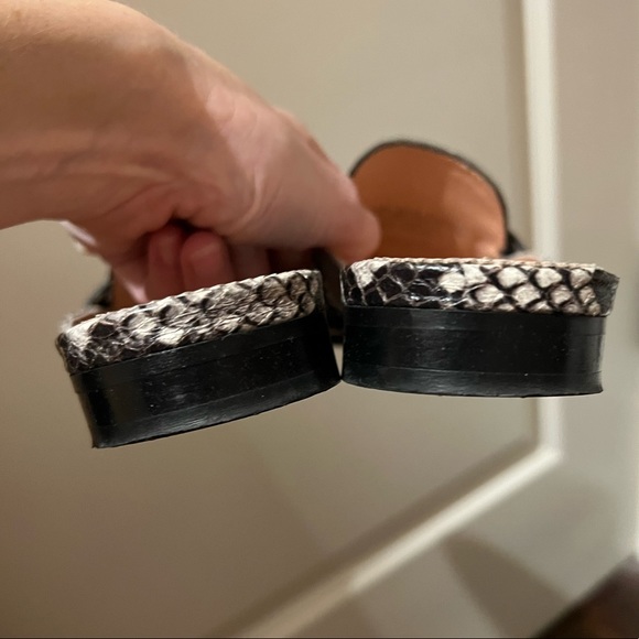 JCrew Academy penny loafer mules in snake-
embossed leather - Picture 3 of 6